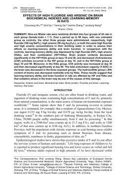EFFECTS OF HIGH FLUORIDE AND ARSENIC ON BRAIN