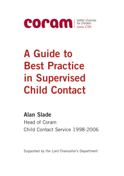 A Guide to Best Practice in Supervised Child Contact
