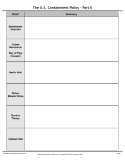 The US Containment Policy - Part II