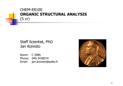 CHEM-E8100 ORGANIC STRUCTURAL ANALYSIS (5 cr) Staff