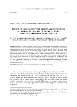 effect of organic matter from various sources on yield and quality of