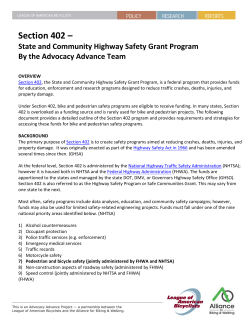 Section 402 &ndash; State and Community Highway Safety Grant Program