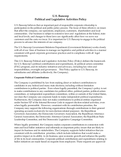 U.S. Bancorp Political and Legislative Activities Policy
