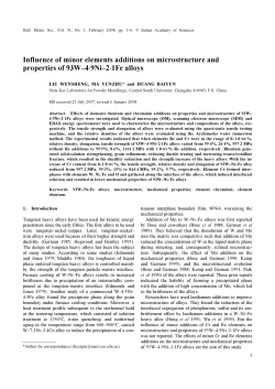 Influence of minor elements additions on microstructure and