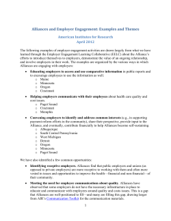 Alliances and Employer Engagement: Examples and Themes