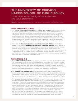 Think Tanks Directory - Harris School of Public Policy