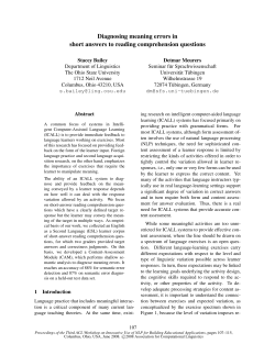 Diagnosing Meaning Errors in Short Answers to Reading