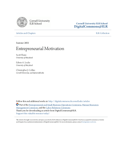 Entrepreneurial Motivation - DigitalCommons@ILR