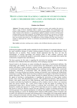 Motivation for Teaching