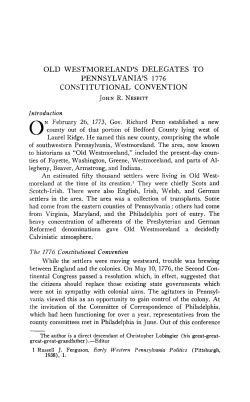 westmoreland`s delegates to pennsylvania`s