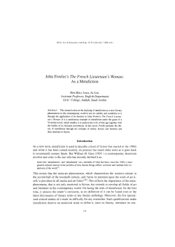 John Fowles`s The French Lieutenant`s Woman: As a.Metafiction