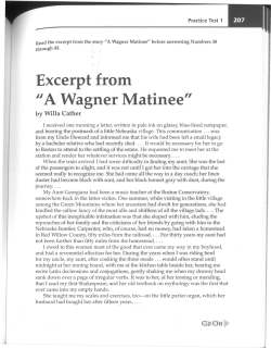 Excerpt from "A Wagner Matinee"