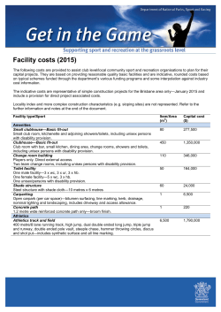 Get in the Game Facility Costs Factsheet