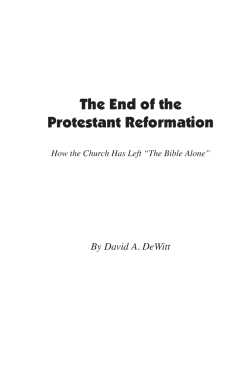 The End of the Protestant Reformation