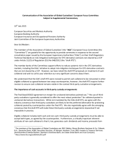 European Banking Authority - Association of Global Custodians