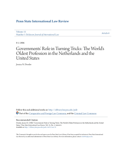 Governments` Role in Turning Tricks: The World`s Oldest Profession
