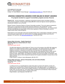 Press Release Project Grant Awards Updated 3.31.16