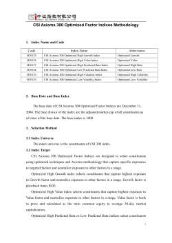 CSI Axioma 300 Optimized Factor Indices Methodology