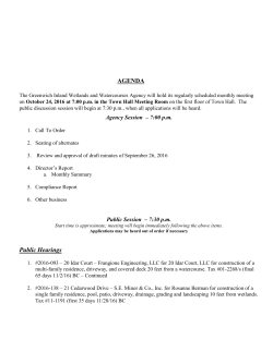 Public Meeting Agenda
