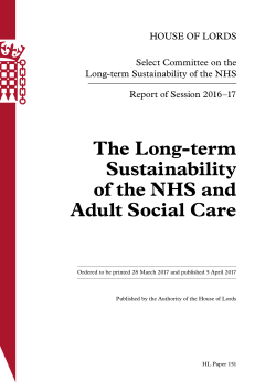 The Long-term Sustainability of the NHS and Adult Social Care