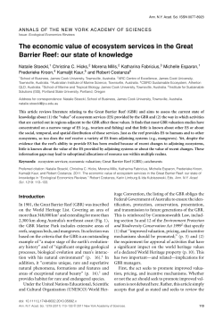 The economic value of ecosystem services in the Great Barrier Reef