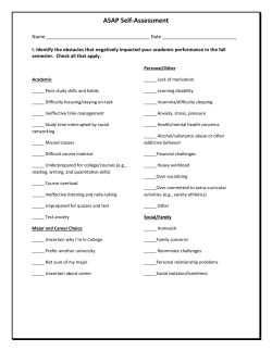 ASAP Self-Assessment