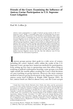 Friends of the Court: Examining the Influence of Amicus