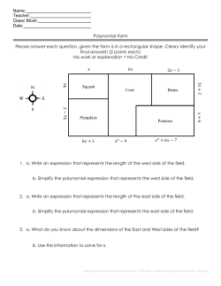 Polynomial Farm Task - Cabarrus County Schools
