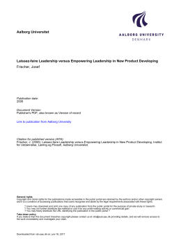 Aalborg Universitet Laissez-faire Leadership versus - VBN