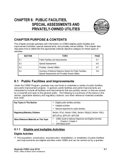Public Facilities and Improvements