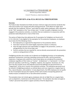 Overview of the FLSA Rules for Firefighters