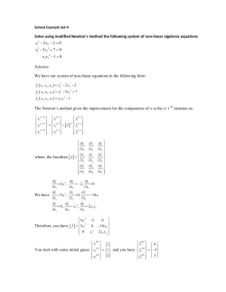 Solve using modified Newton`s method the following system of non