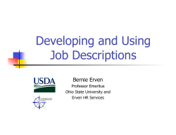 Developing and Using Job Descriptions