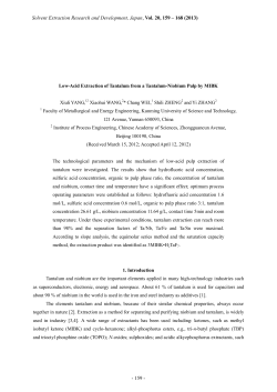 Low-Acid Extraction of Tantalum from a Tantalum