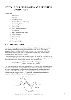 gear generation and finishing operations