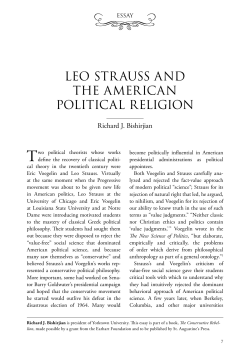 leo strauss and the american political religion