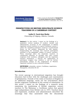 perspectives on british expatriate science teachers in a caribbean