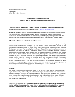 section A &ndash; Communicating Environmental Issues: Using the Arts for