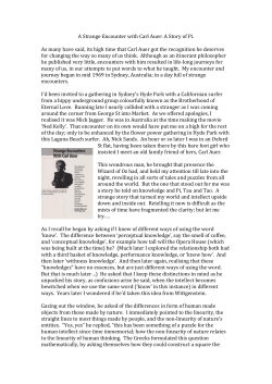 A Strange Encounter with Carl Auer: A Story of Pi. As many have said, i