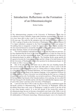 Introduction: Reflections on the Formation of an Ethnomusicologist