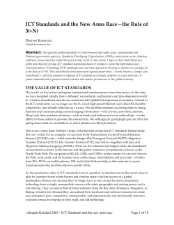 ICT Standards and the New Arms Race&mdash;the