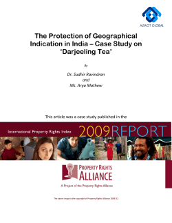 The Protection of Geographical Indication in India