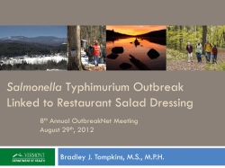 Salmonella Typhimurium Outbreak Linked to Restaurant Salad