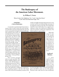 The Bankruptcy of the American Labor Movement.