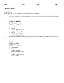 Functions Practice 1