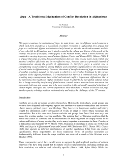 Jirga - A Traditional Mechanism of Conflict Resolution in Afghanistan