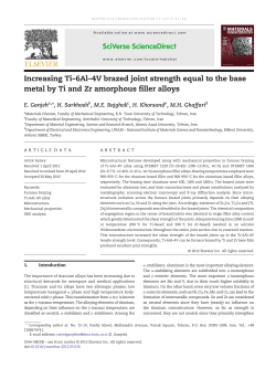 Increasing Ti&ndash;6Al&ndash;4V brazed joint strength equal to the base metal