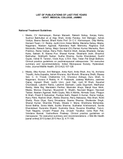 LIST OF PUBLICATIONS OF LAST FIVE YEARS