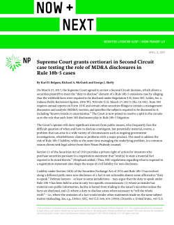 Supreme Court grants certiorari in Second Circuit case testing the