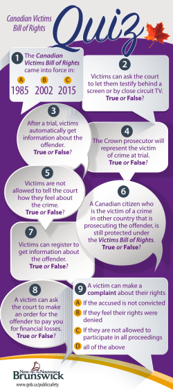 Canadian Victims Bill of Rights - Public Legal Education and